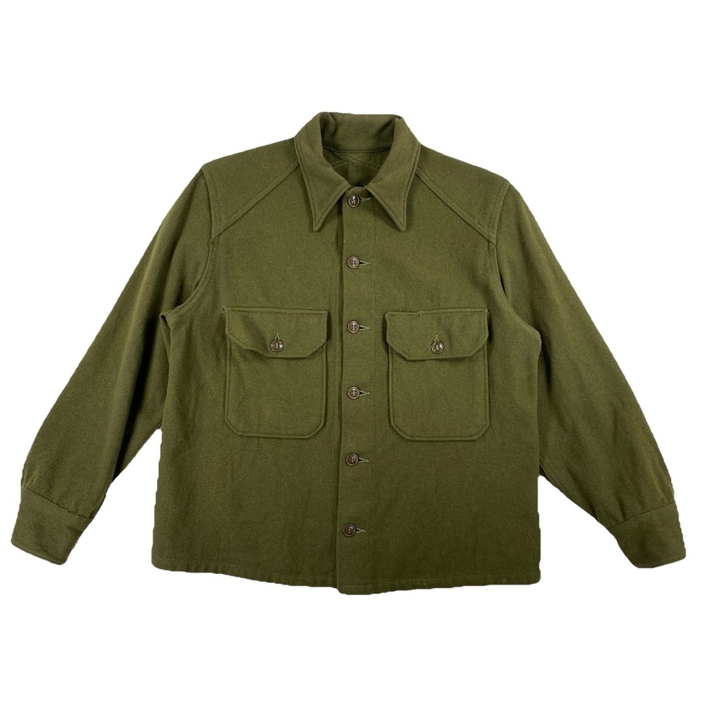 US Military OG-108 Wool Shirt Coat Green Korean War Era